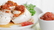 Papillote de sole et chutney de pamplemousse de Floride