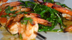 Crevettes marinées à la coriandre