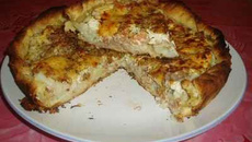 Tarte de choux-fleur aux crevettes et au thon