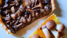 Tourte aux cèpes et canard aux navets et miel