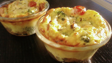 Flan de brocolis et tomates cerises