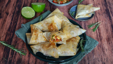 Samoussas au four façon fajitas