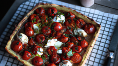 Tarte tomates cerise et chèvre