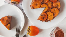 Gâteau renversé aux kakis