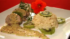 Filet de porc aux Kiwis et son risotto