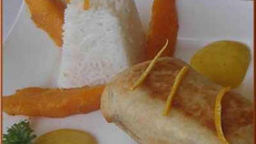 Poisson en croûte et son duo mangue-orange