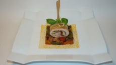 Saltimbocca de dinde, mozzarella, basilic et tomate séchée, et poivrons grillés aux herbes de Provence