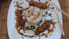 Brochettes de crevettes laquées