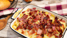 Tartiflette en crème de lardons et d'oignons