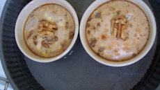 Flan aux poires, noix et Bleu d'auvergne