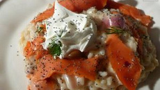 Risotto au saumon et à la vodka