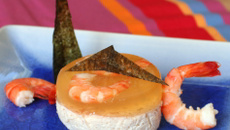 Timbale de crabe et crevette et sa gelée de crustacés