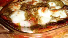 Lasagne tomate, jambon cru et pesto