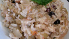 Risotto aux aubergines, tomates et grgonzola