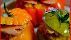 Tomates glacées au dahl et au thon