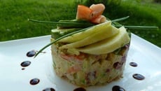 Timbale de crustacés aux pommes