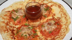 Crêpe à l'andouillette et sa réduction de cidre