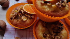 Cupcake à l'orange et aux noix
