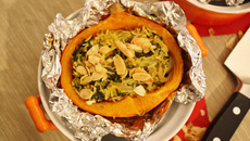 Potimarron farci au riz à l'indienne