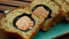 Cake wasabi sésame, cœur de sushi