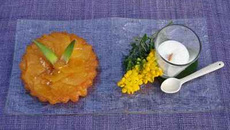 Tarte tatin ananas, émulsion coco
