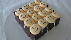 Brownie au chocolat, orange et coques à macarons