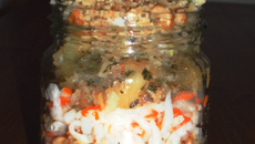 Verrine de navet au surimi et pomme