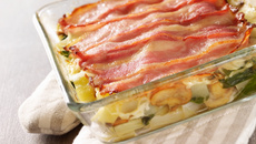 Gratin de blettes et poitrine fumée