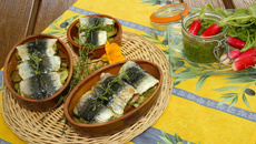 Sardines farcies au pesto de fanes de radis