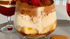 Verre des amoureux : tiramisu Nutella et framboises