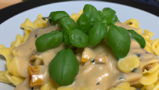 Pâtes d'alsace à la sauce au basilic