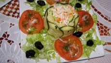 Chou-fleur enrobé de courgettes