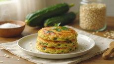Galettes de flocons d'avoine oignons et courgettes