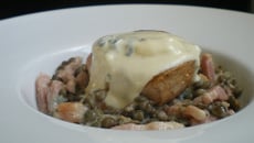 Grenadins de veau aux lentilles et roquefort