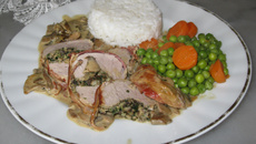 Filet mignon farci aux herbes et à la moutarde