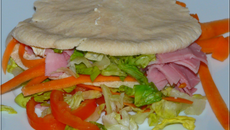 Pita jambon crudités