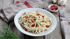 Spaghetti 3 minuti à la crème express de champignons