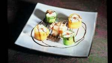 Les sushis de riz de Camargue aux légumes et tourteaux, huile d'olive et vinaigre balsamique