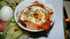 Œufs cocotte au saumon