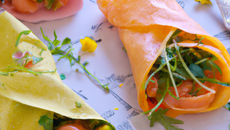 Wraps tendance aux pousses germées et saumon fumé