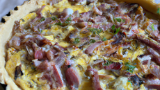 Quiche aux deux boudins et lardons