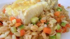 Filets de colin à l'orange & blé aux petits légumes