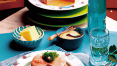 Pavé de saumon au coulis de pêche