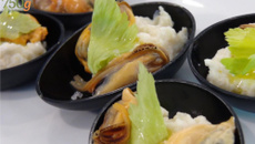 Verrines de céleri et moules au curry