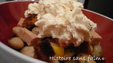 Haricots de Soissons en salade et chantilly de foie gras