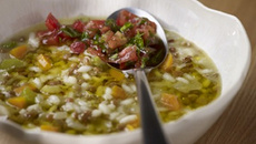 Soupe de lentilles et de riz