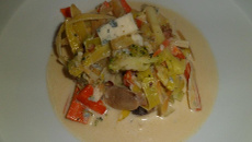 Julienne de légumes et sa sauce à la fourme d'ambert