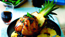 Chapon à l'ananas et au miel