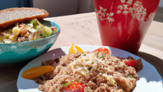 Taboulé au quinoa et sa tartine de hoummous