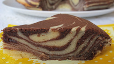 Gâteau rayé chocolat-vanille